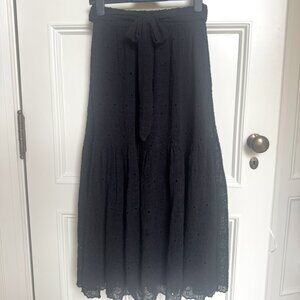 Gorgeous Wilfred Black Floral Maxi Skirt Bow Front Adjustable Detail